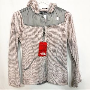 North Face Purdy in Pink Stripped Fuzzy Fleece